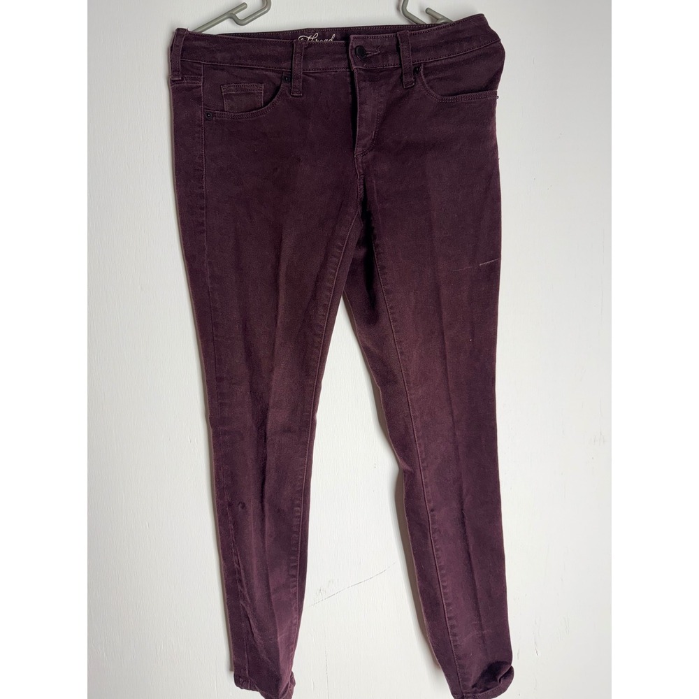 Universal Thread Plum Burgundy Mid Rise Skinny Jeans Womens Size 0/25R Purple